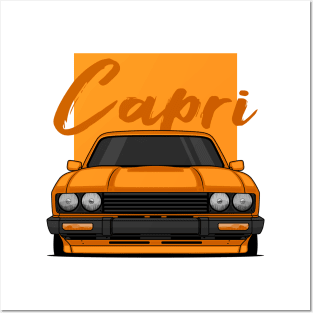 Front Orange Capri MK3 Classic Posters and Art
